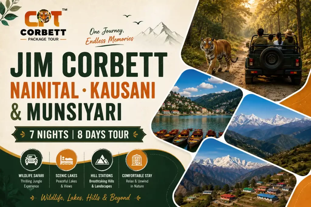 Jim Corbett Nainital Kausani and Munsiyari Tour Package