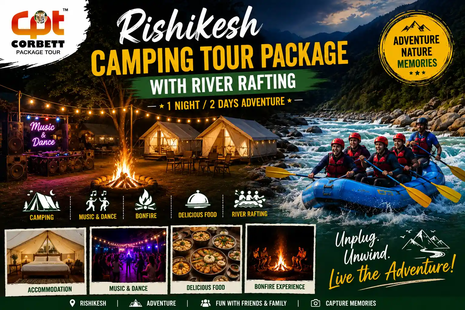 Rishikesh Camping Tour Package with River Rafting